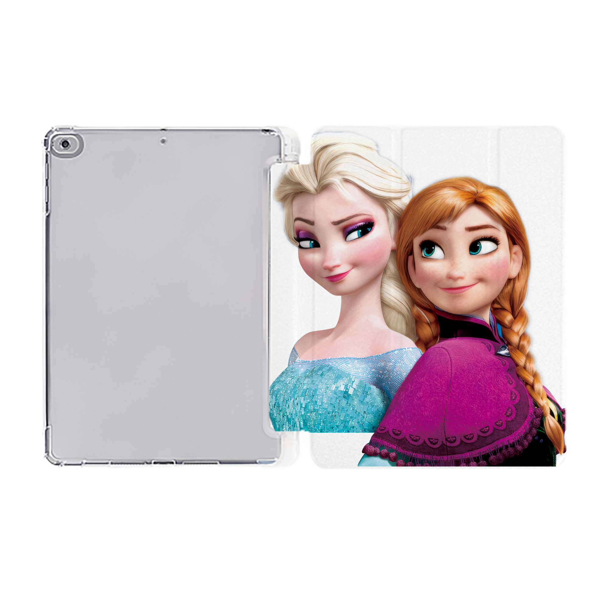 （画像用） アナと雪の女王 アンナ エルサ Frozen Anna Elsa IPad ケース ペン収納付き 三つ折りスタンド PUレザー×シリコン 対応機種9.5/10.5/10.9インチ